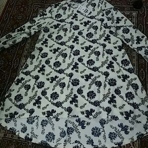 Navy Blue floweral Tunic with trousers